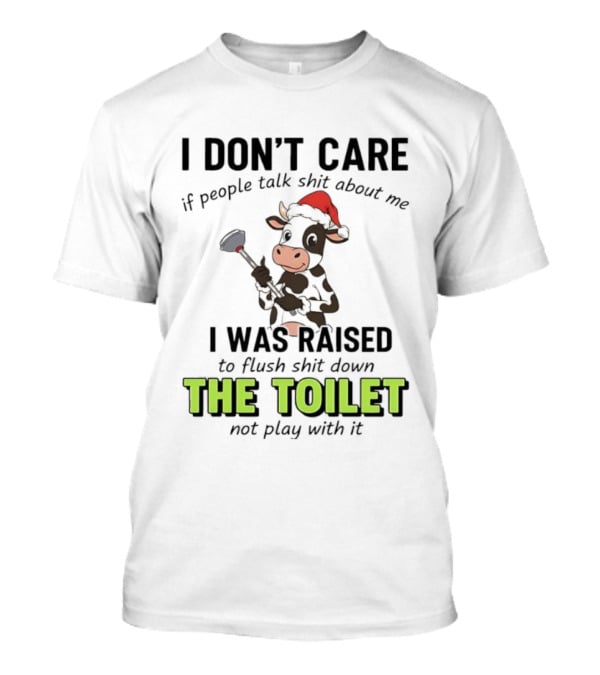 Santa Cow Flush Shit Down The Toilet Humor T-Shirt