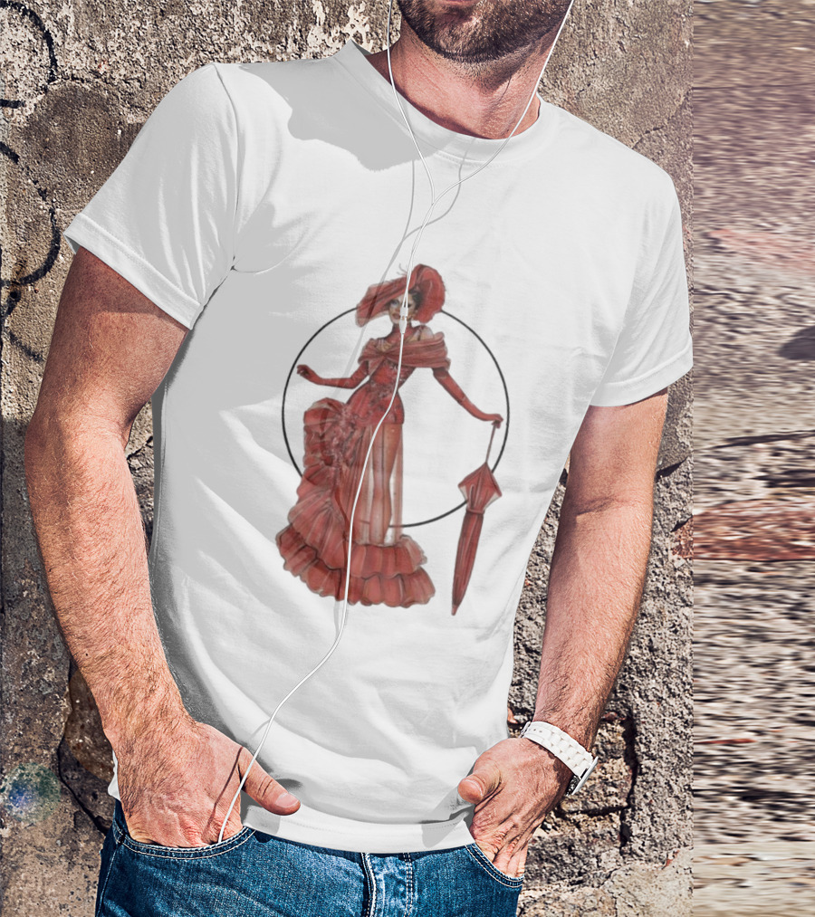 Sasha Colby Parasol Red Gown Elegance T-Shirt