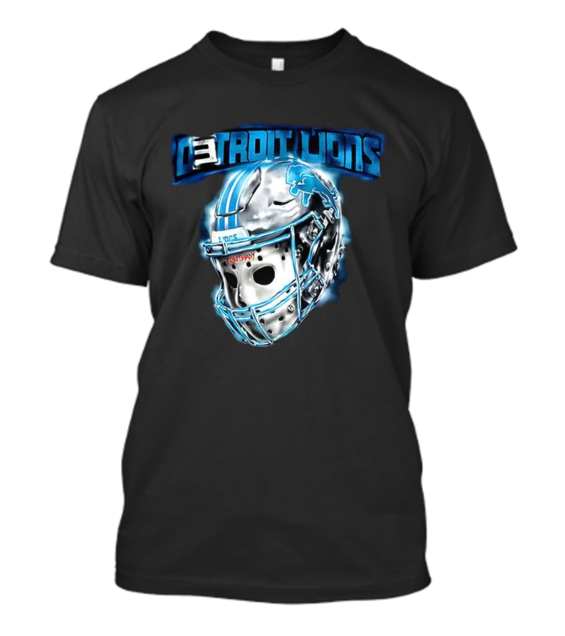 Detroit Lions NFL Detroit Lions Helmet Jason Voorhees Mask T-Shirt