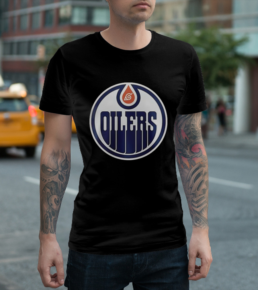 Edmonton Oilers Naruto Shippuden Konoha Collaboration T-Shirt