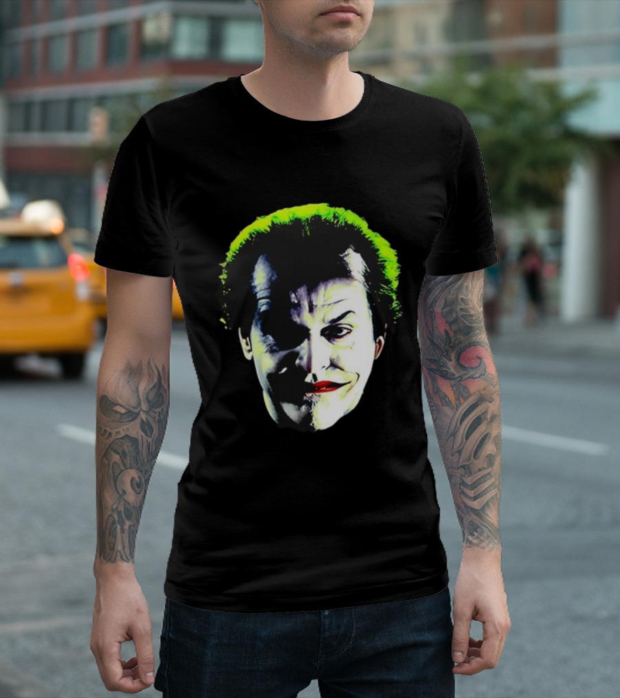 Jack Nicholson Joker Green Hair Batman Villain Face T-Shirt