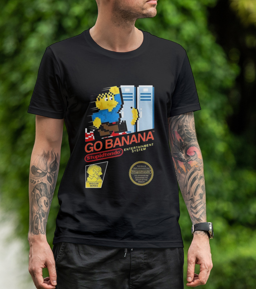 Go Banana Stupidtendo Entertainment System 8-Bit Wiggum Series T-Shirt