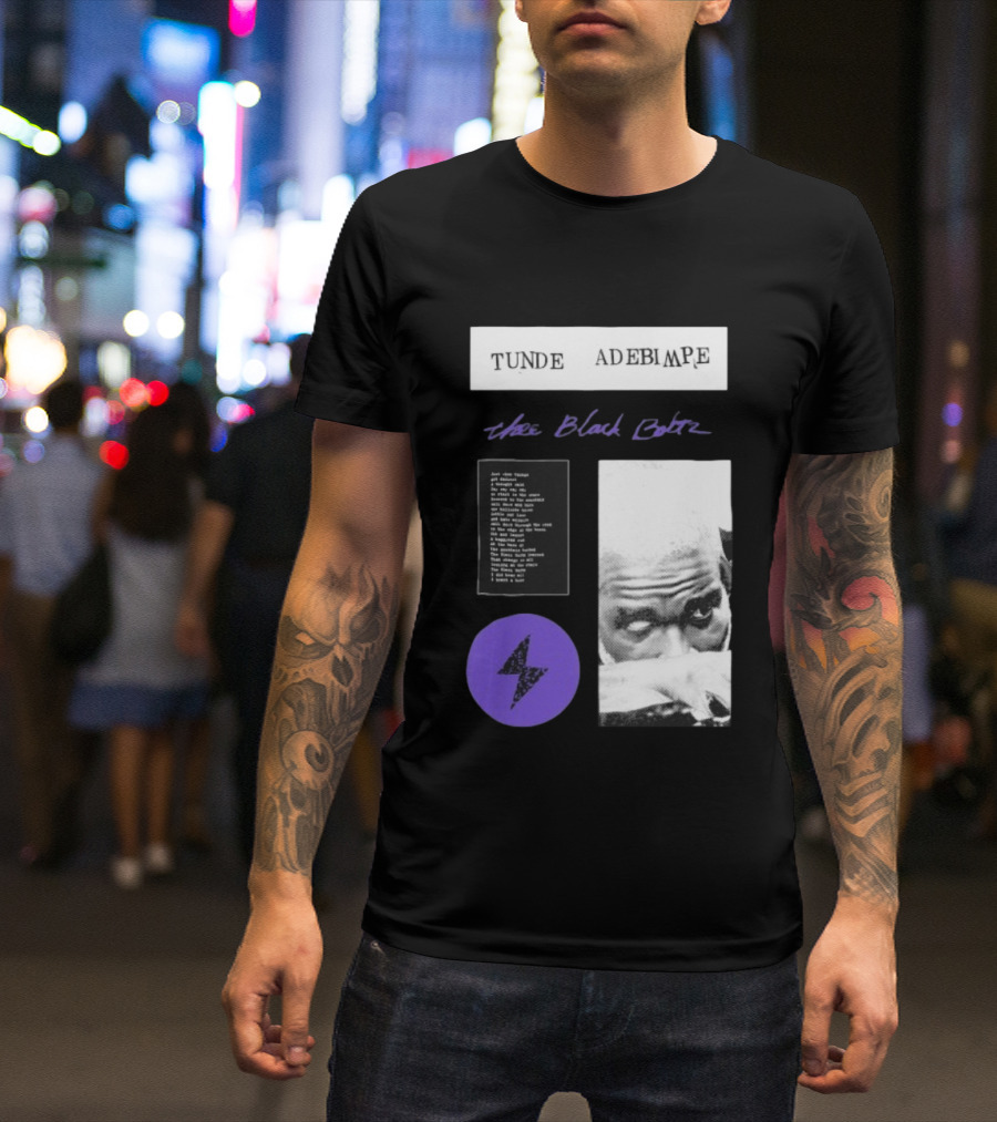 Tunde Adebimpe Thee Black Boltz Just Above Thunder Purple Lightning T-Shirt
