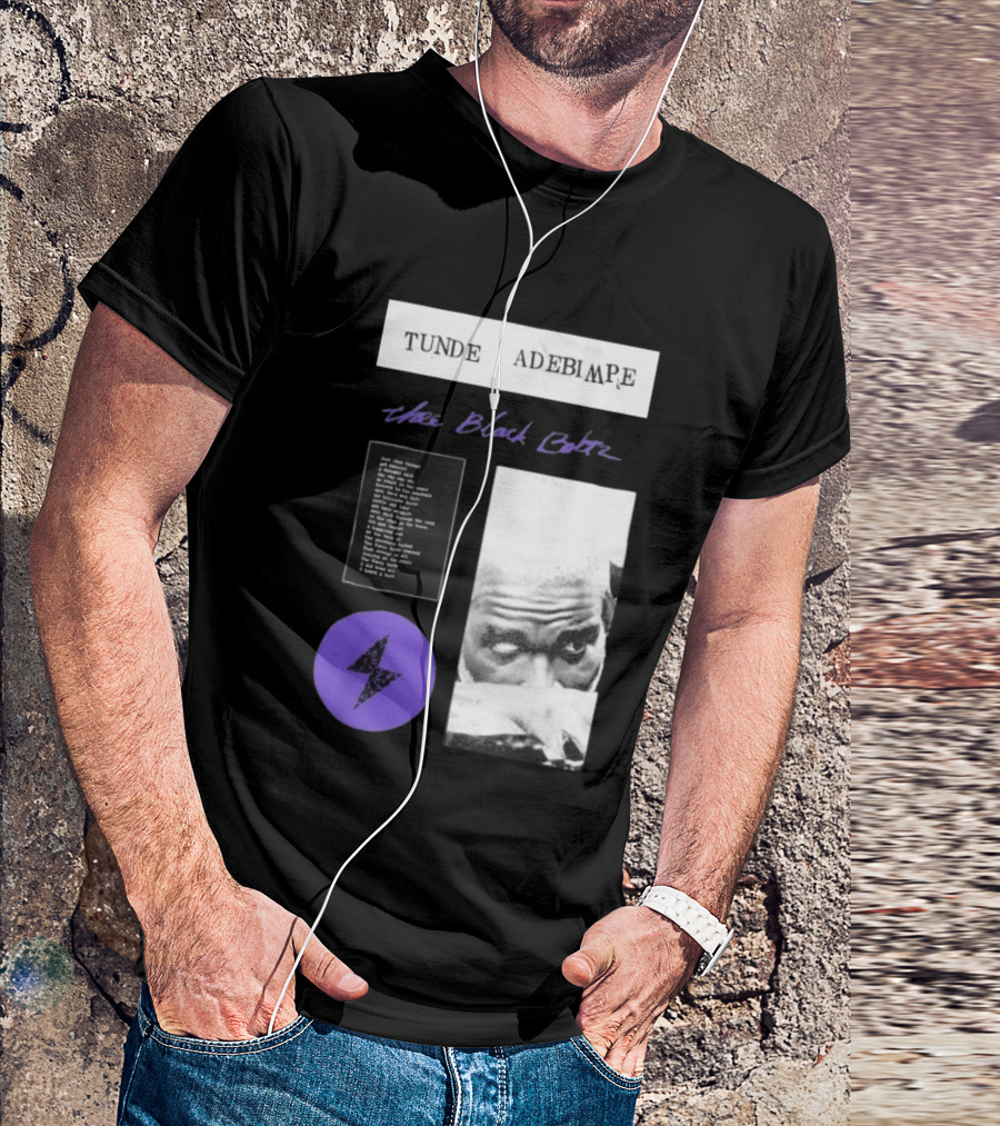 Tunde Adebimpe Thee Black Boltz Just Above Thunder Purple Lightning T-Shirt