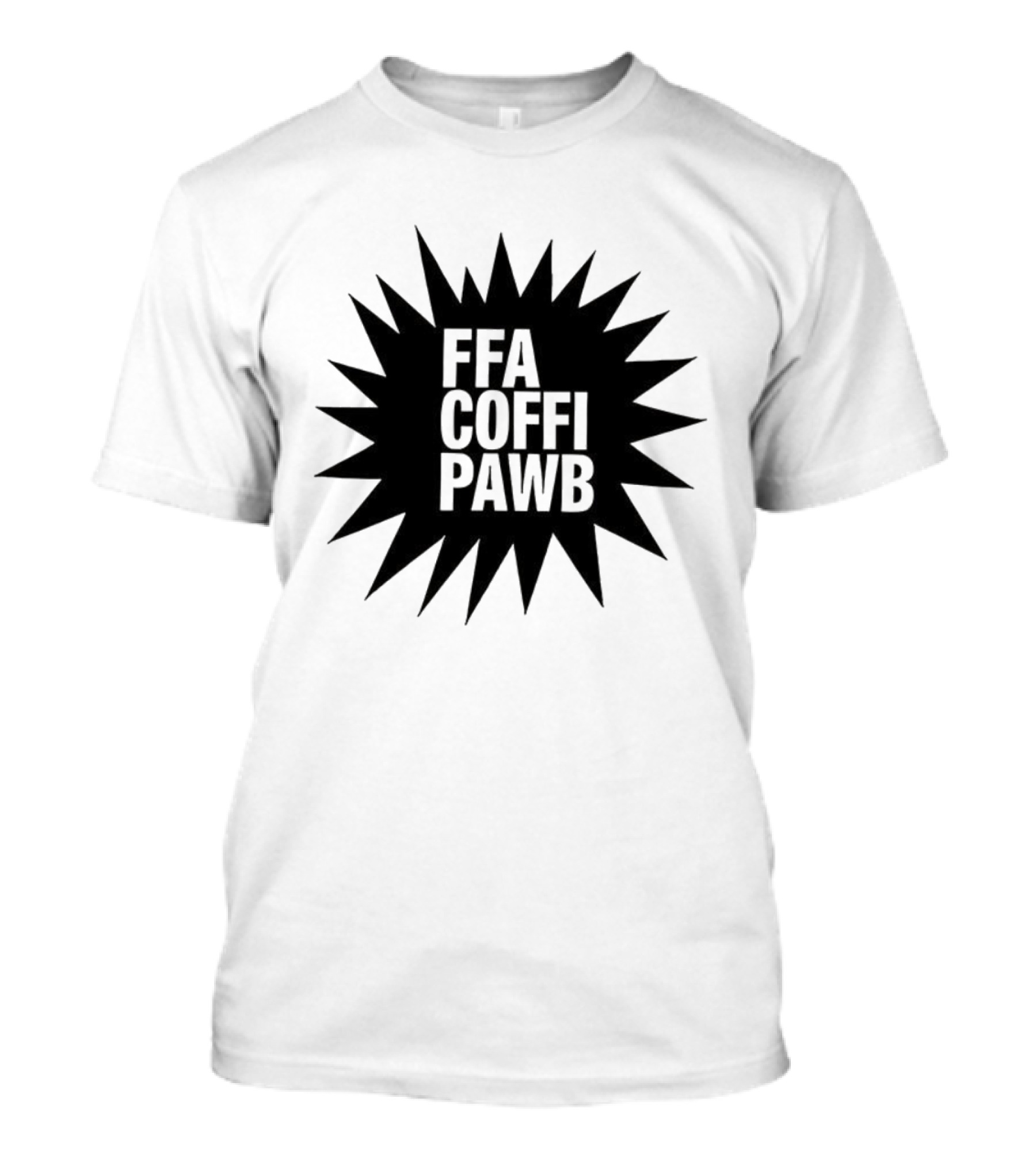 FFA Coffi Pawb Starburst Text Pattern T-Shirt