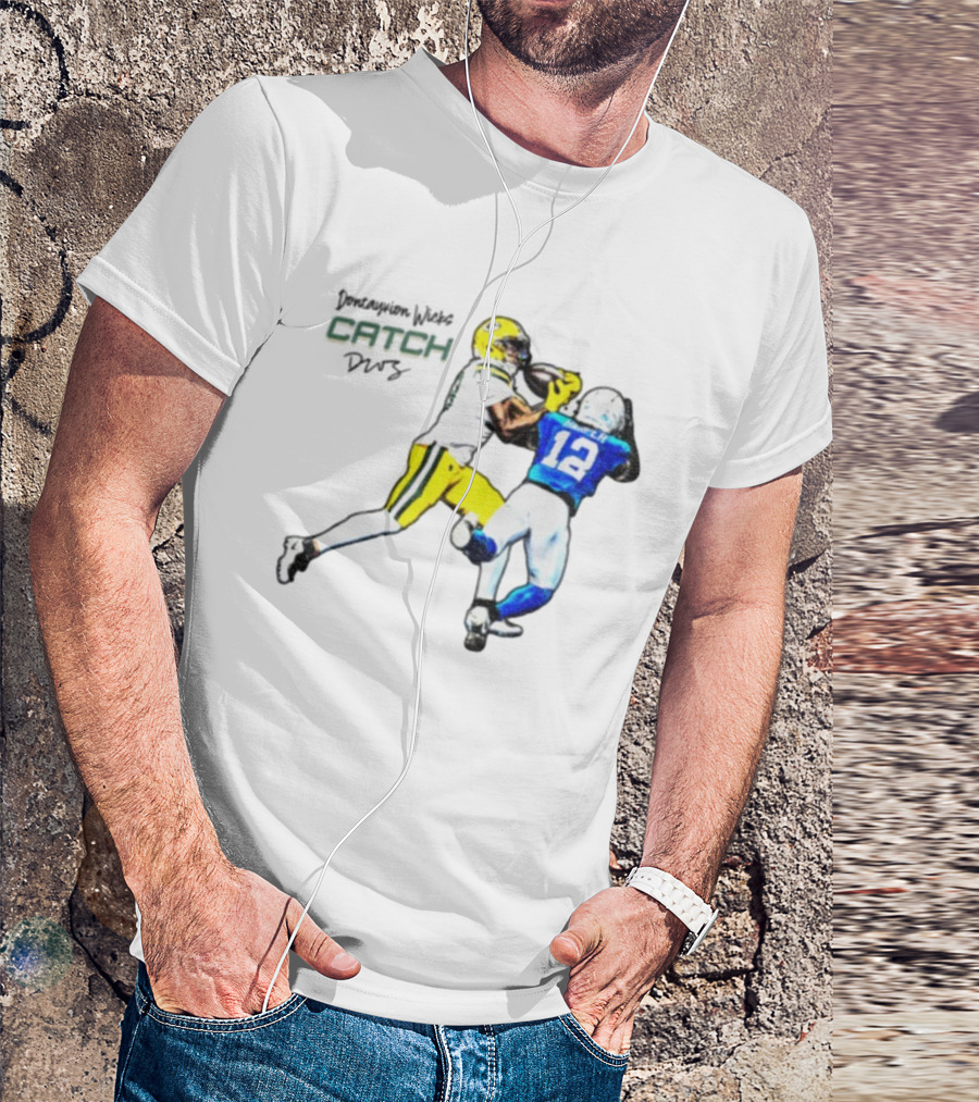 Don'tayvion Wicks Catch Packers Vs Lions Detroit Signature T-Shirt