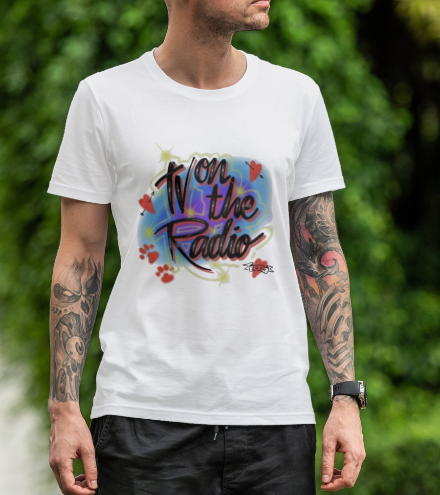 Tv On The Radio Airbrush Hearts Stars Sparkles T-Shirt