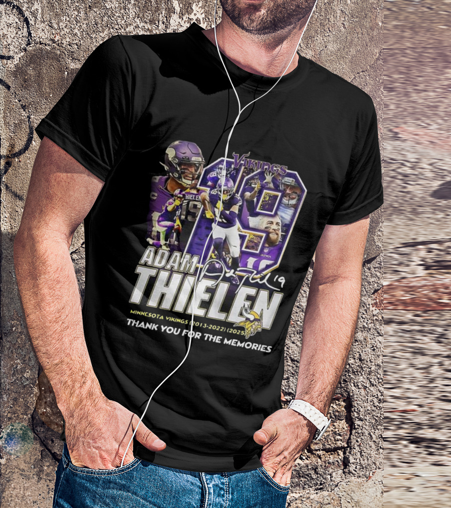 Adam Thielen Vikings 19 Minnesota Memories Signature 2013-2022 T-Shirt
