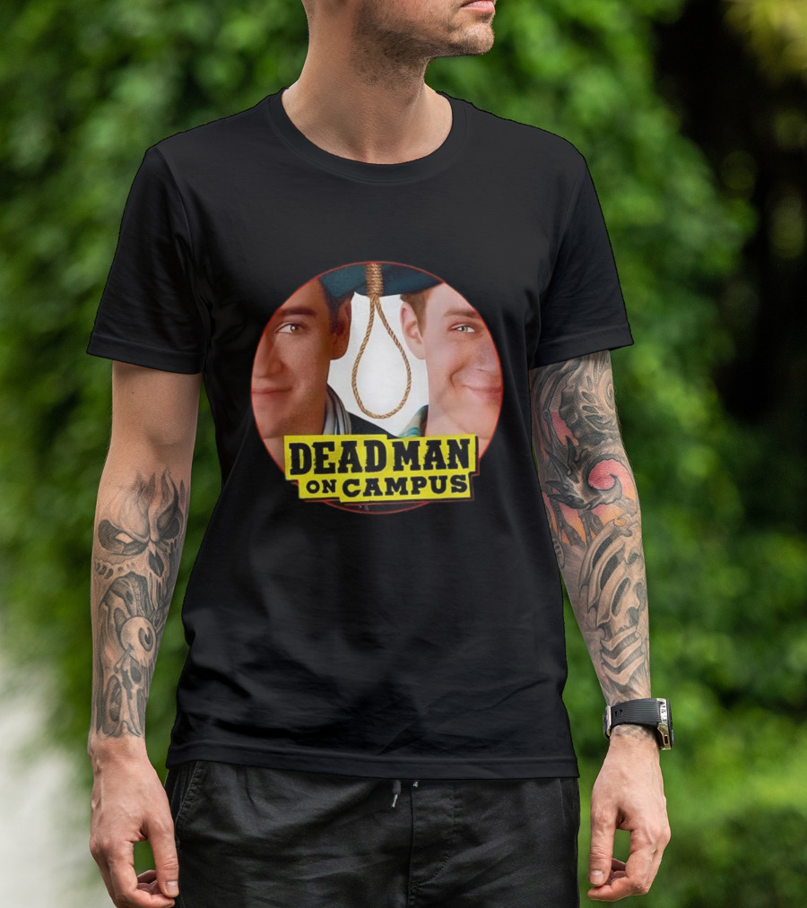 Dead Man On Campus 1998 Comedy Movie Vintage Noose Rope Collage T-Shirt
