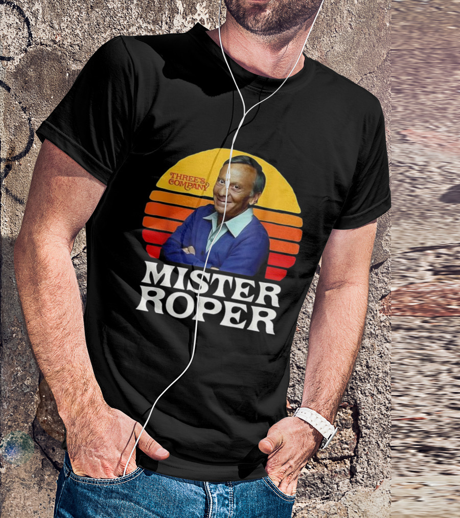 Mister Roper Three's Company Vintage 1970s Sitcom Character T-Shirt