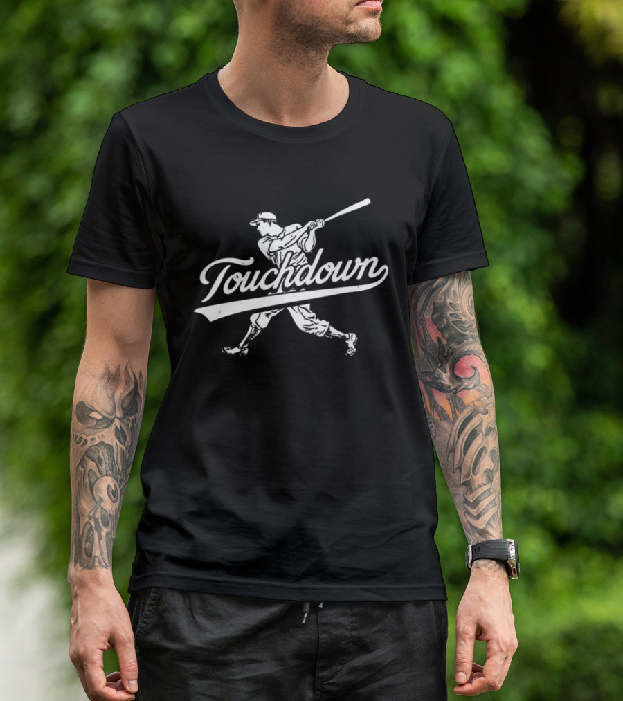 Touchdown Baseball Player Silhouette T-Shirt