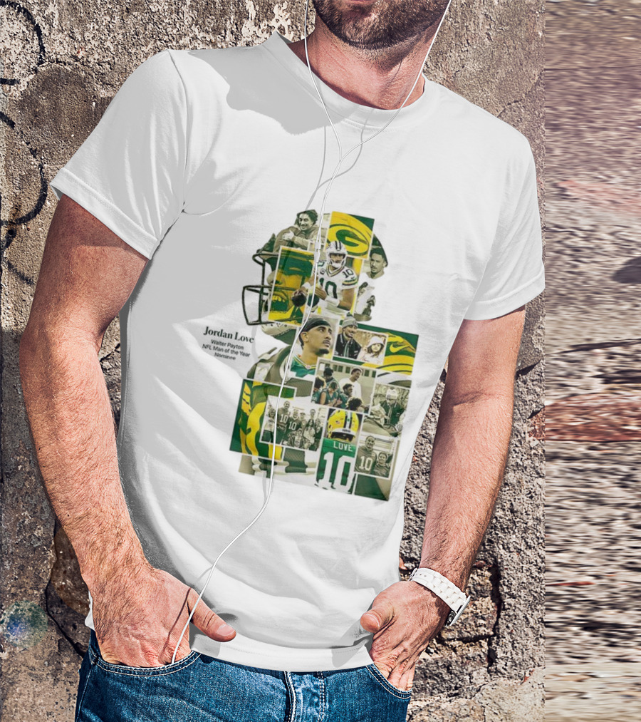 Jordan Love Green Bay Packers NFL Man Of The Year Nominee Collage T-Shirt