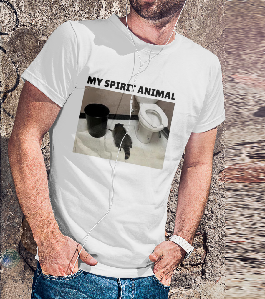 Raccoon My Spirit Animal Bathroom Humor T-Shirt