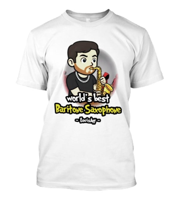 Baritone Saxophone World's Best Player Cartoon Character T-Shirt