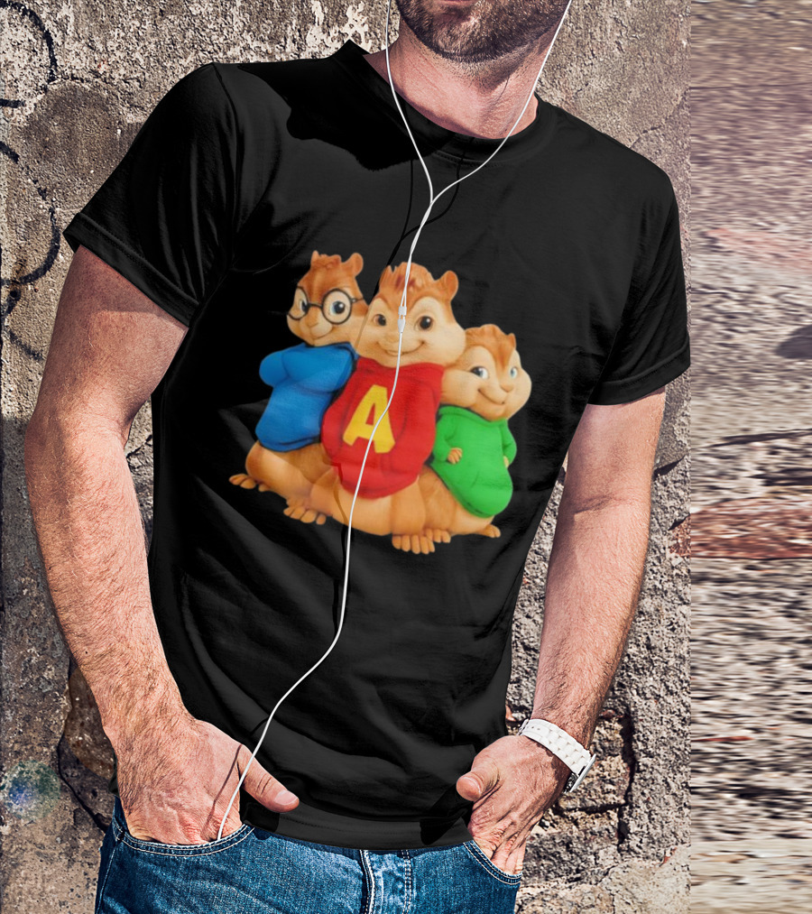 Alvin And The Chipmunks Trio Red Blue Green S T-Shirt