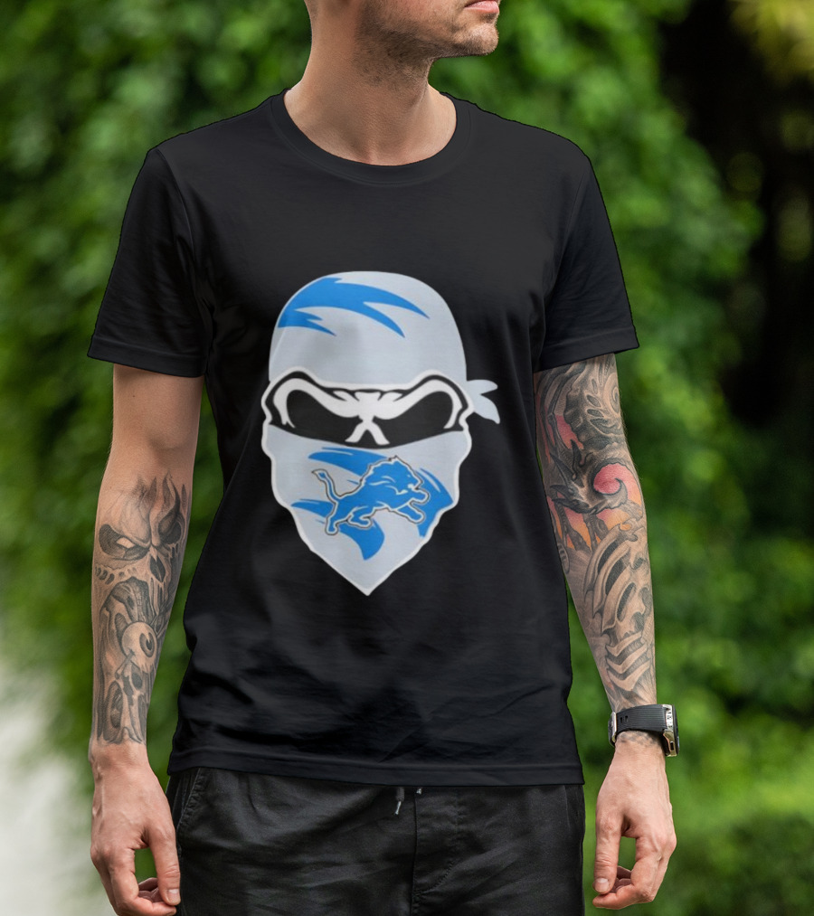 Bandana Man Detroit Lions Skull Stylish T-Shirt