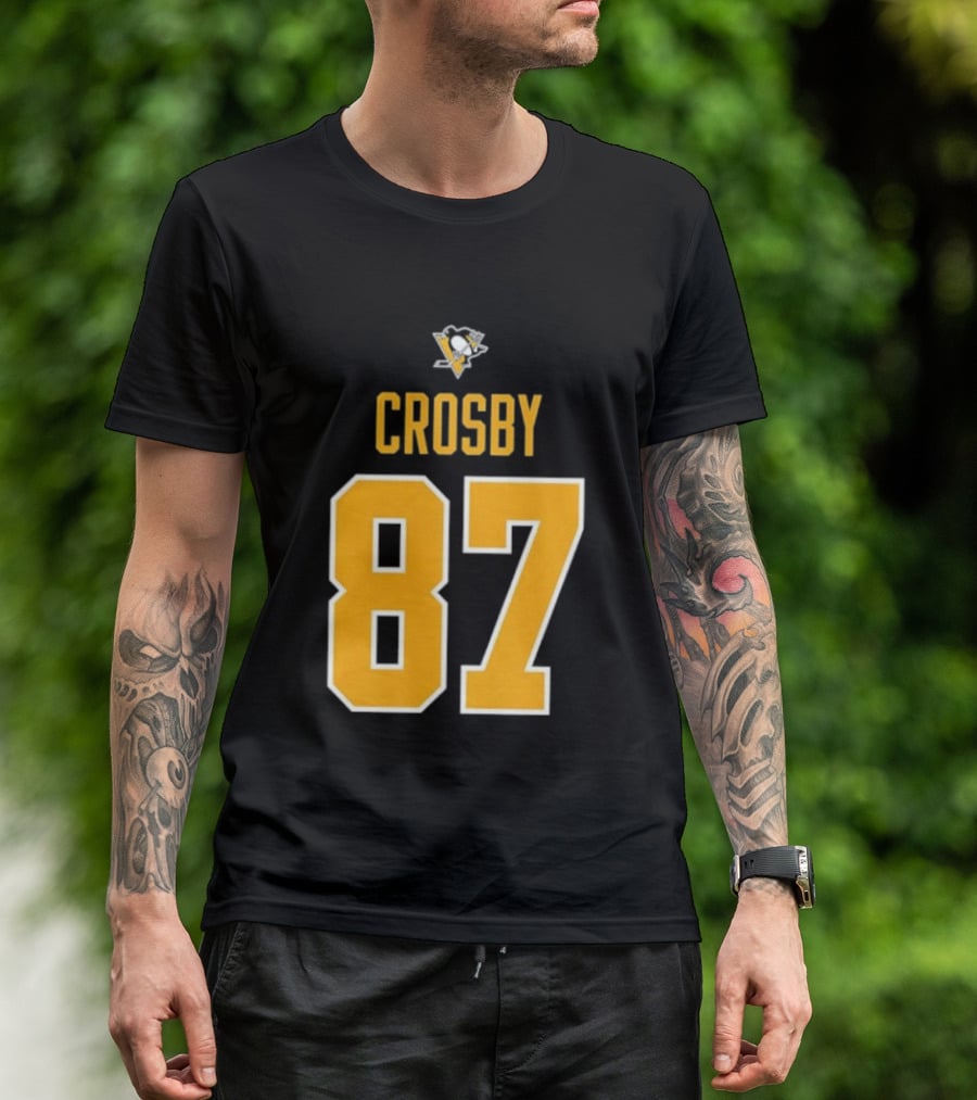 Crosby 87 Black Pittsburgh Penguins Stylish T-Shirt