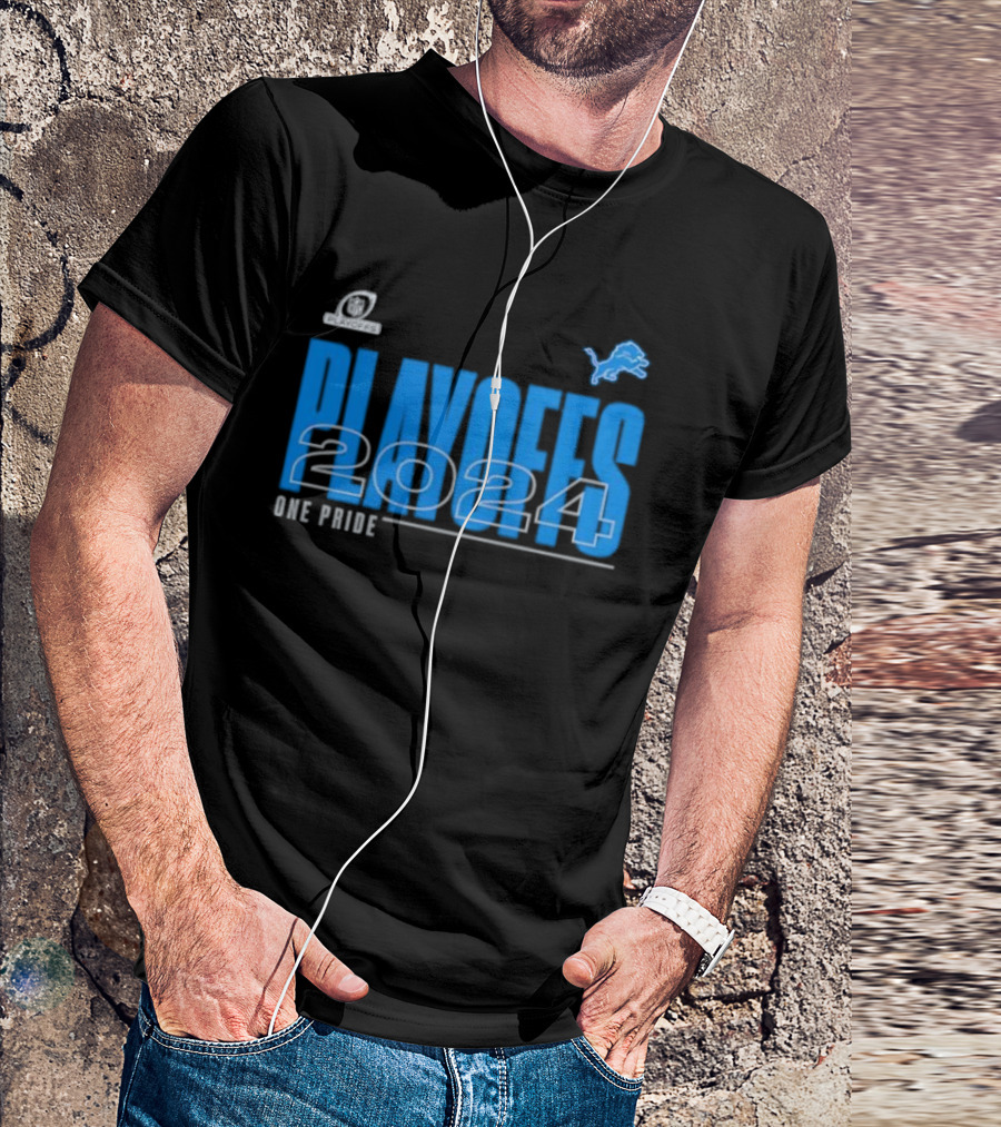 Detroit Lions 2024 Playoffs One Pride Fan Gear T-Shirt