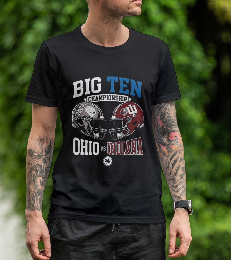 Big Ten Championship Ohio Indiana Football Helmets Showdown T-Shirt