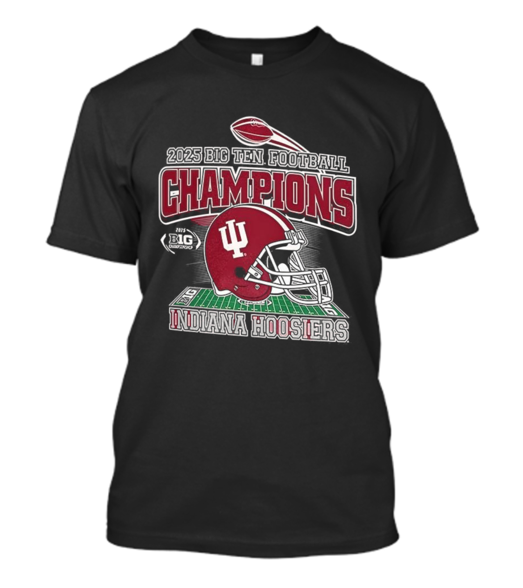 Indiana Hoosiers 2025 Big Ten Football Champions IU Helmet T-Shirt