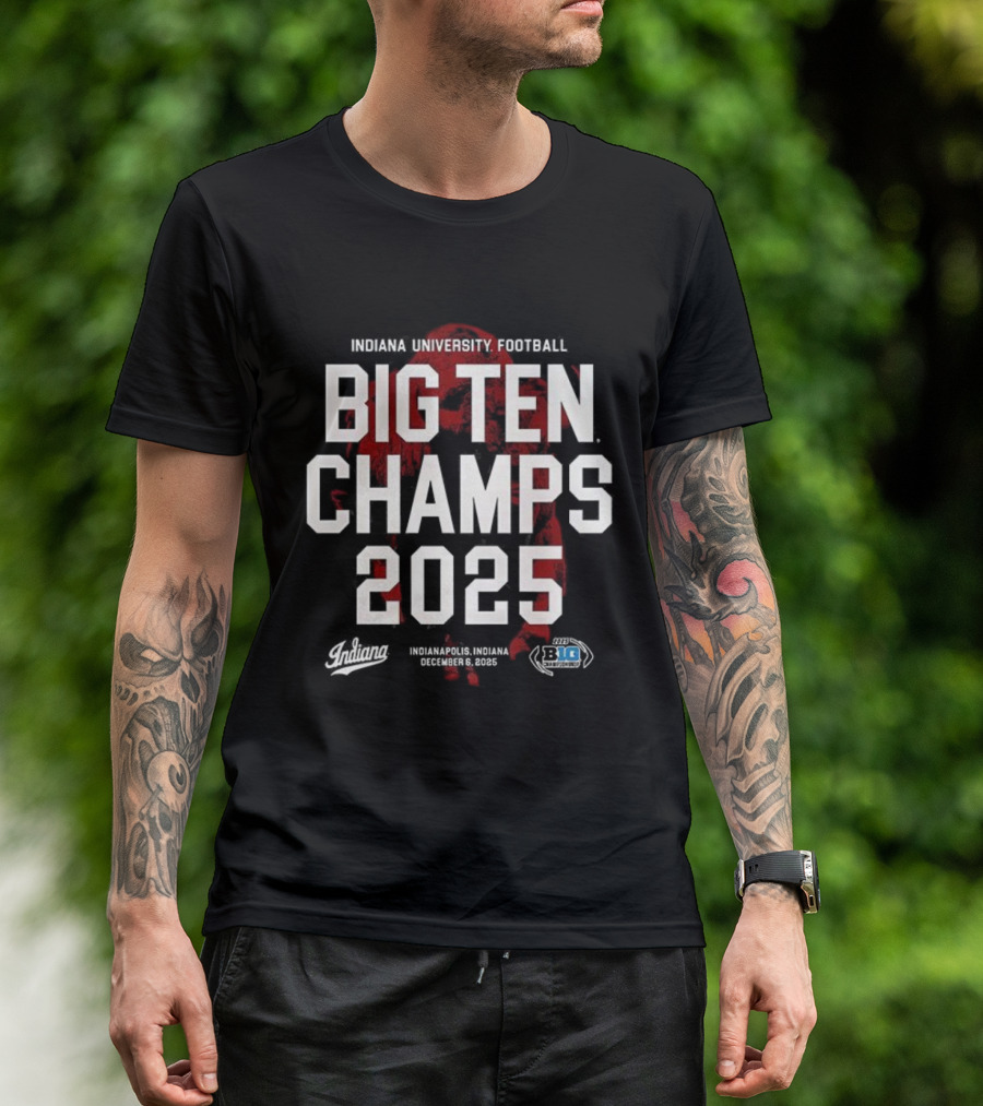 Indiana University Football Big Ten Champs 2025 Hoosiers Victory Celebration T-Shirt