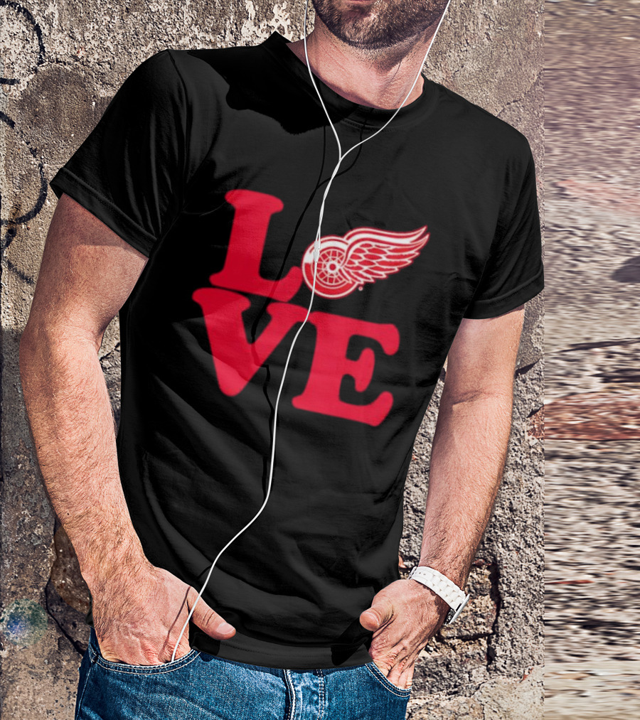 LOVE Detroit Red Wings Red Wings Stylish Iconic Fan Design T-Shirt