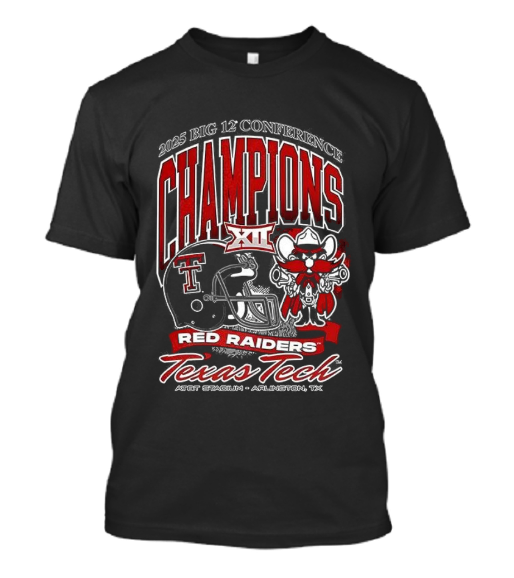 Texas Tech Red Raiders 2025 Big 12 Champions Texas Tech Football T-Shirt