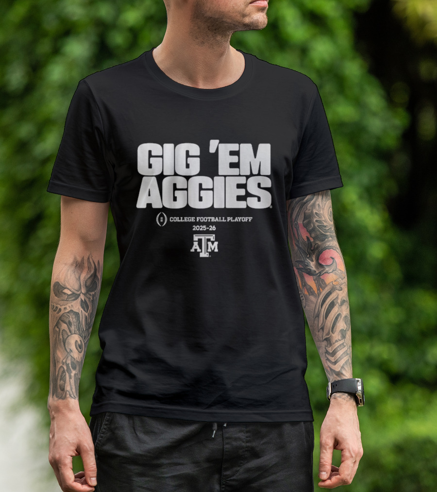 Texas A&M Aggies Gig 'Em College Football Playoff 2025 2026 T-Shirt