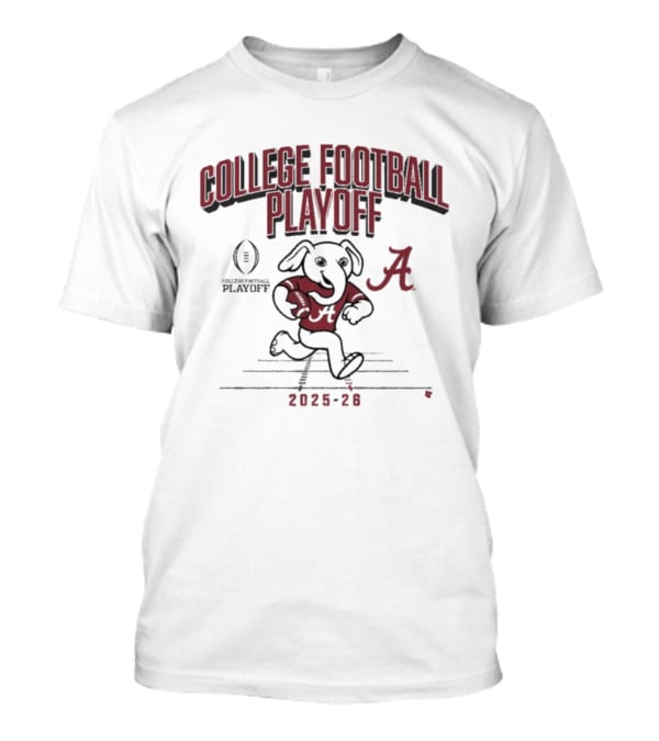 Alabama Crimson Tide 2025 2026 College Football Playoff Mascot Running With Ball T-Shirt