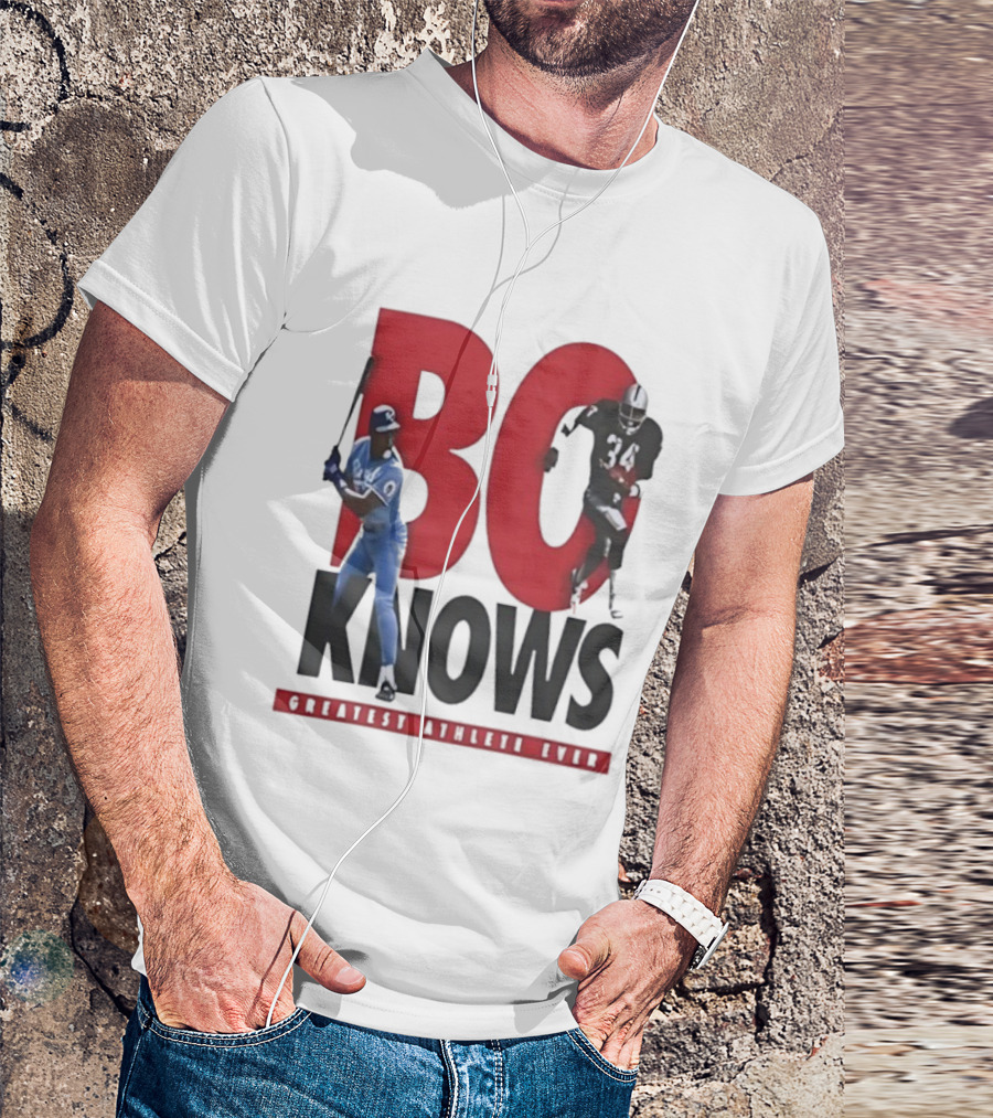 BO Knows Football And Baseball Player Dual Athlete 34 T-Shirt