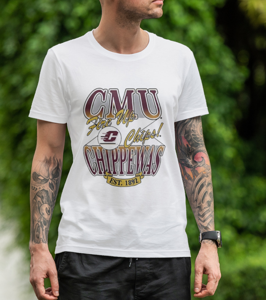 CMU Fire Up Chips Chippewas Est 1892 T-Shirt