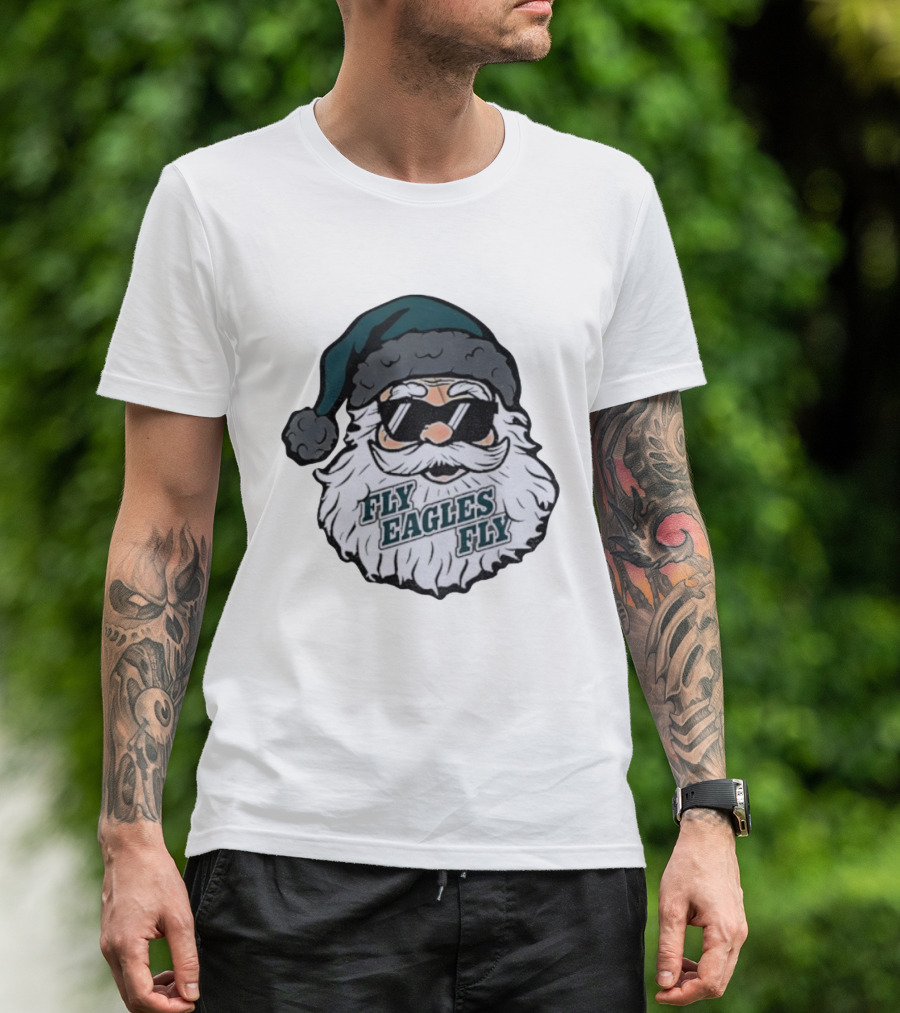 Fly Eagles Fly Santa Claus Philadelphia Eagles NFL Christmas 2025 T-Shirt
