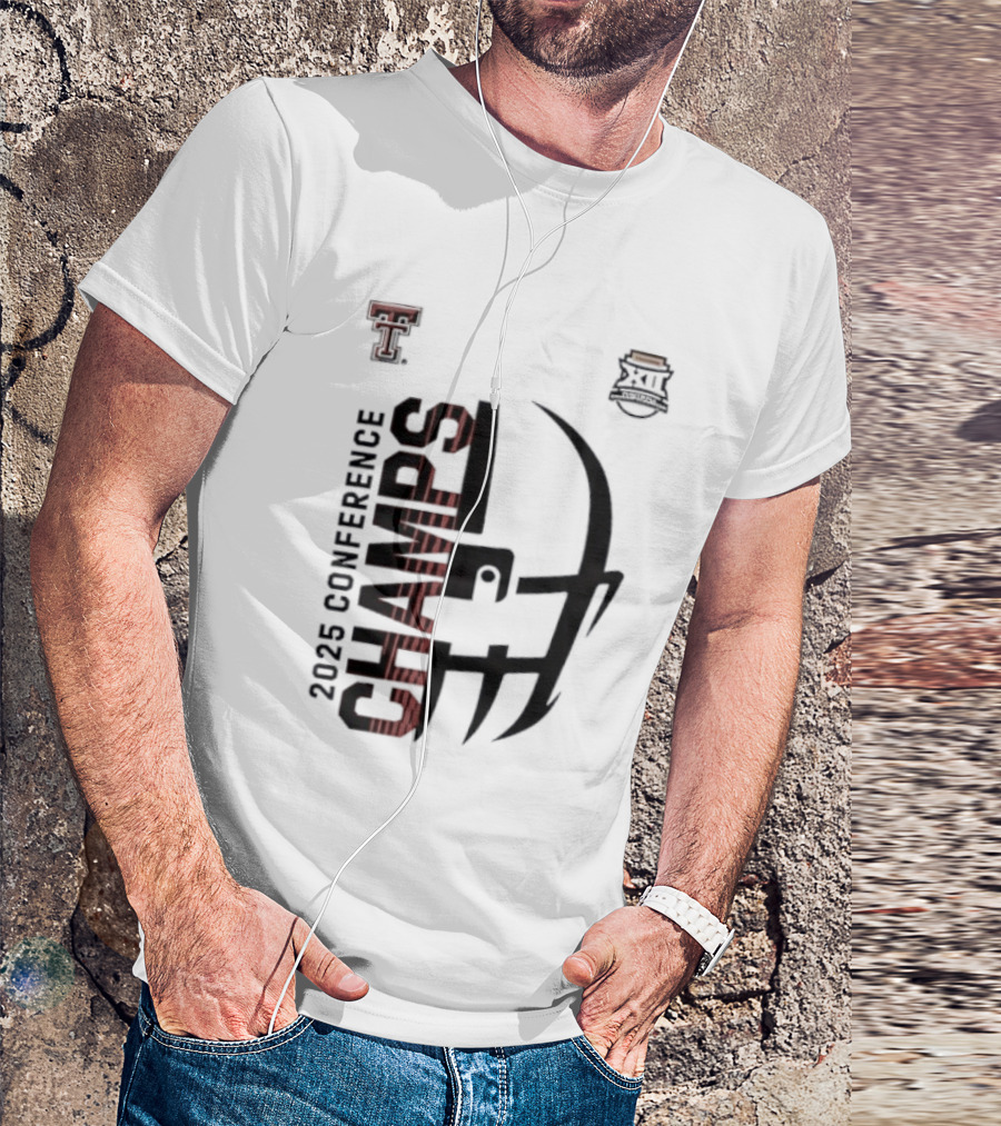 Texas Tech Red Raiders 2023 Conference Champions Football Helmet T-Shirt