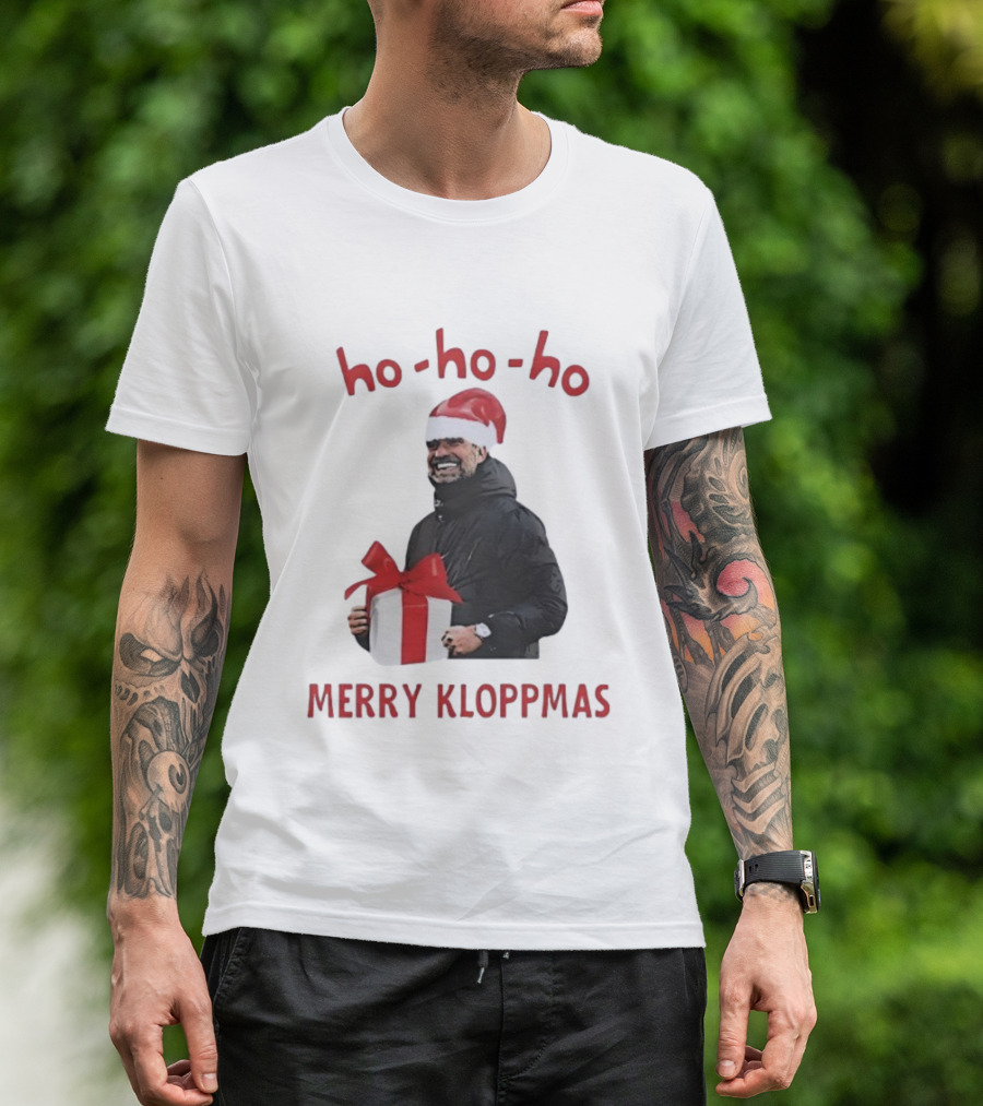 Ho Ho Ho Merry Kloppmas Christmas Funny Santa Hat T-Shirt