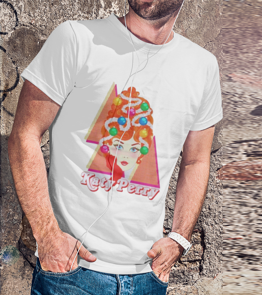 Katy Perry Christmas Candy Hair Design Merch T-Shirt