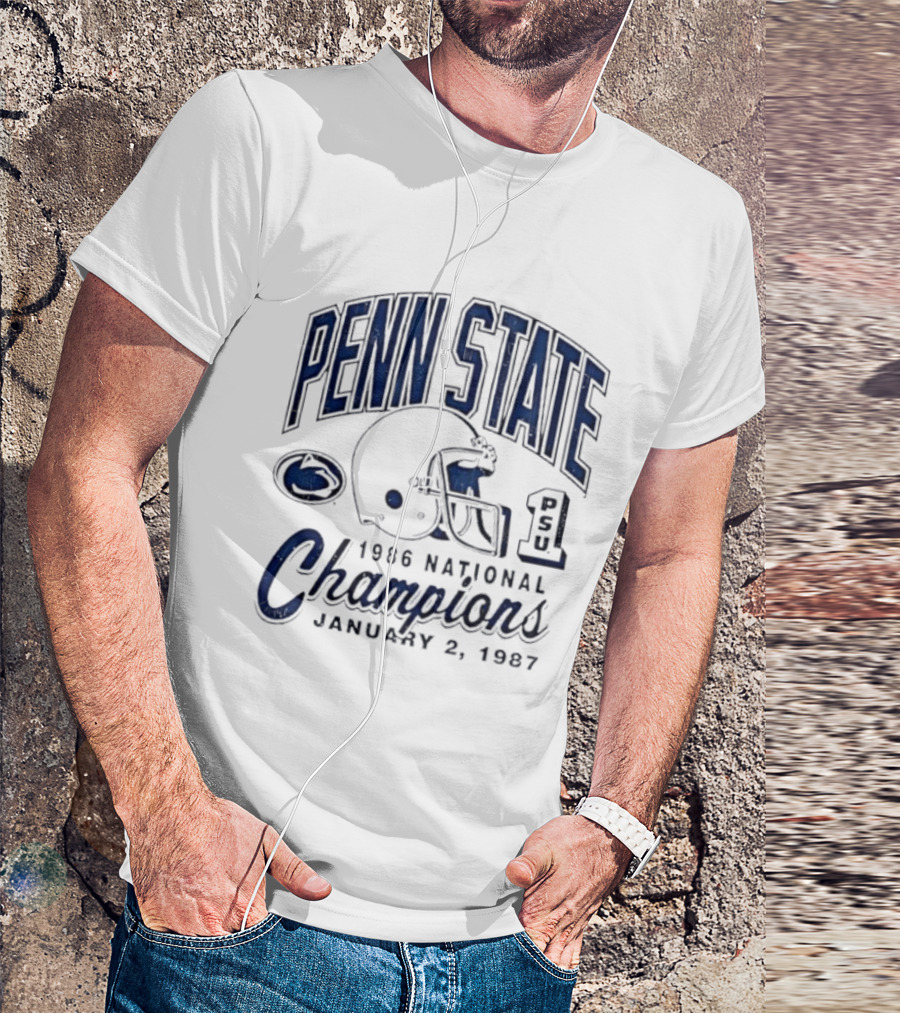 Penn State Nittany Lions 1986 National Champions January 2 1987 T-Shirt