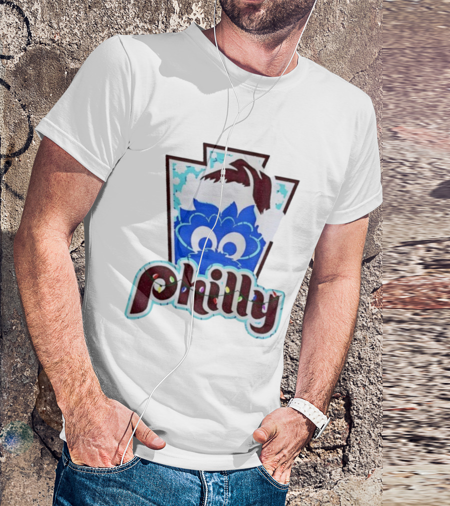 Philly Phanatic Santa Hat Christmas Philadelphia Phillies Holiday Fan Gear T-Shirt