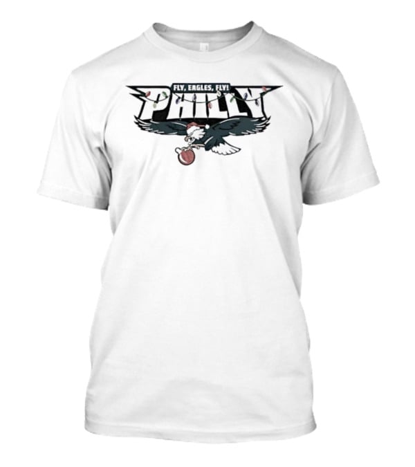 Fly Eagles Fly Philadelphia Eagles Christmas Eagle Santa Hat Football T-Shirt