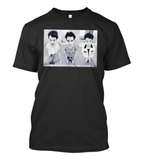 Just 3 Brothers From New Jersey Black And White Trio Image T-Shirt
