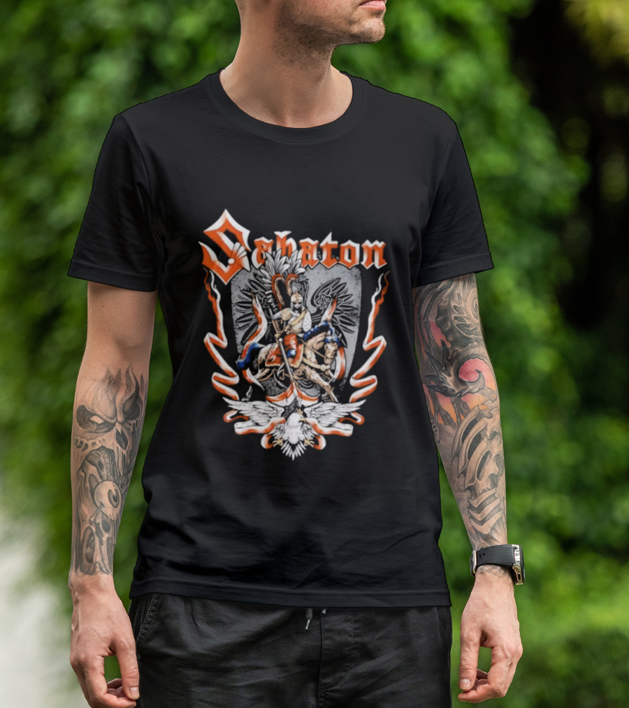 Sabaton Winged Hussars Vintage Style Crest Emblem T-Shirt
