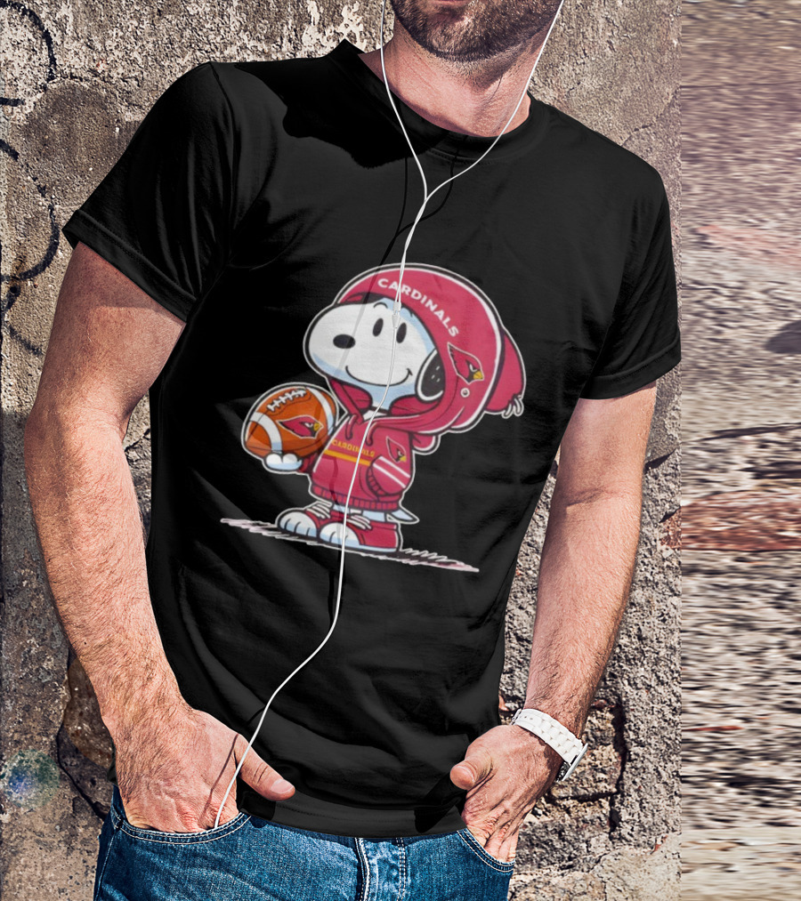 Snoopy Arizona Cardinals Football And Ball T-Shirt