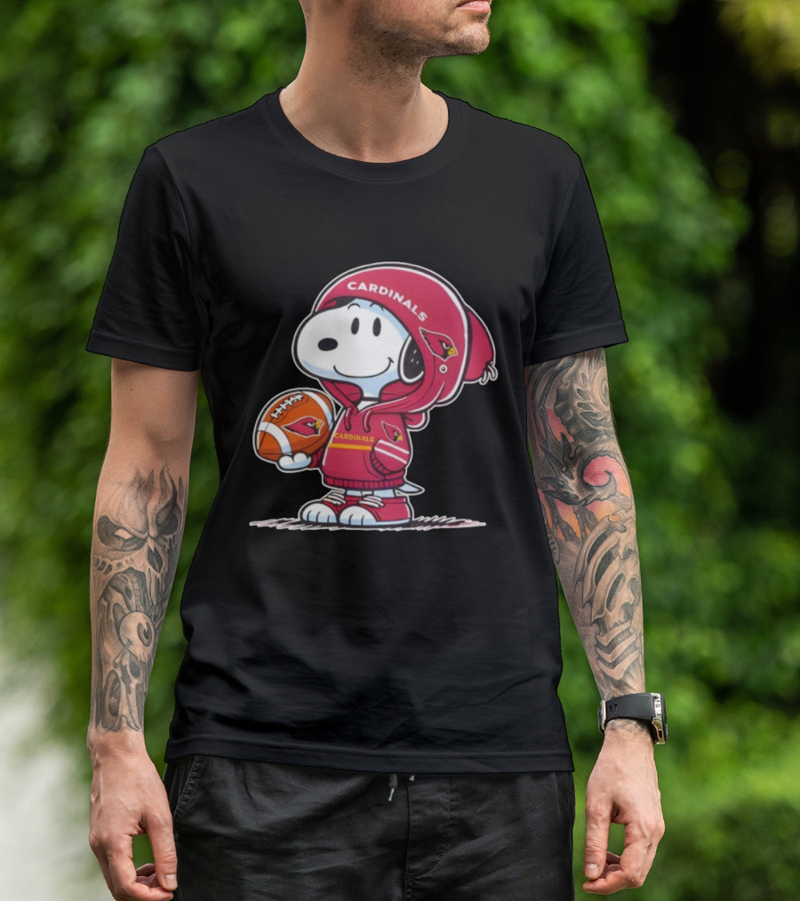 Snoopy Arizona Cardinals Football And Ball T-Shirt