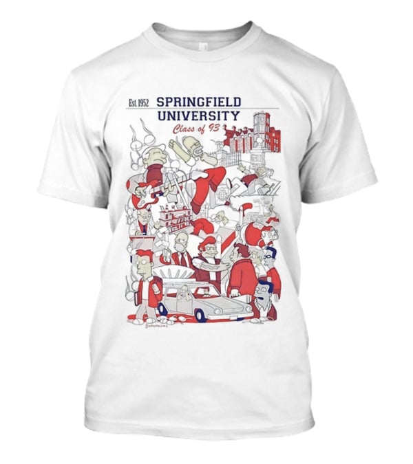 Springfield University Class Of 93 Homer Est 1952 Classic Cartoon Simpsons Characters Retro Style T-Shirt