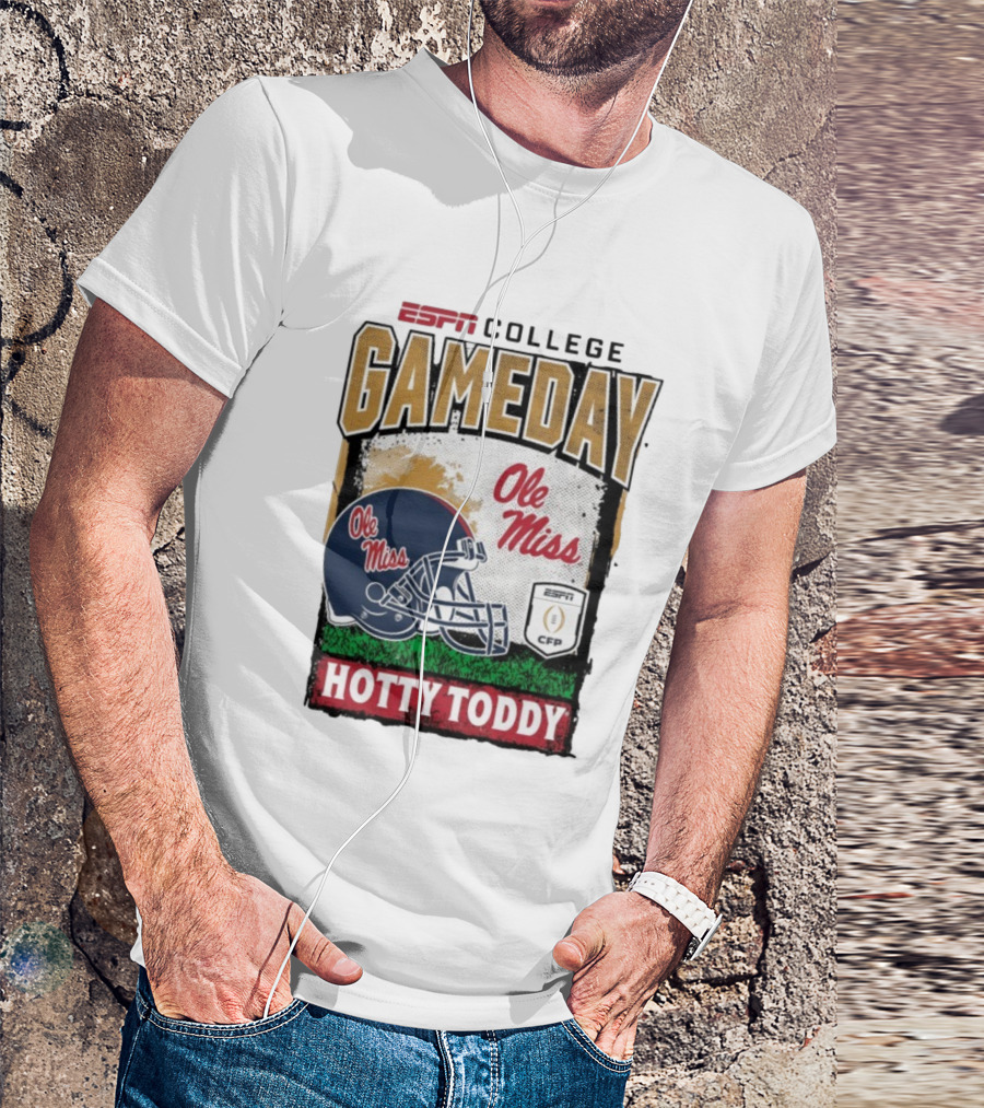 ESPN College Football Gameday Ole Miss Helmet Hotty Toddy CFP T-Shirt