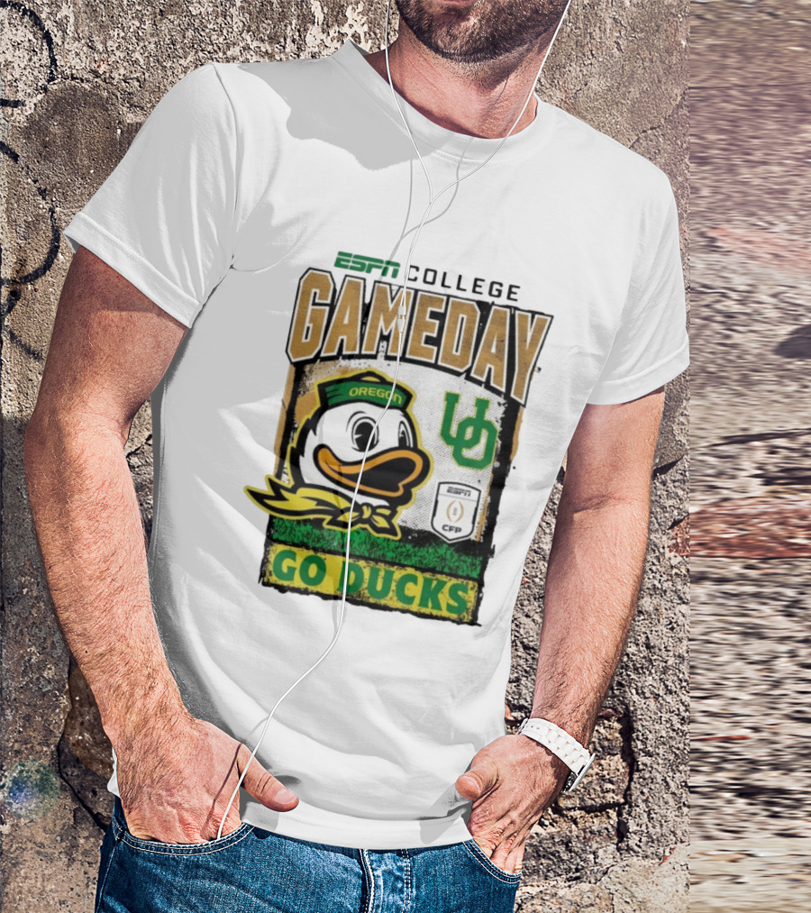 ESPN College Gameday Oregon Ducks UO CFP Go Ducks Mascot T-Shirt