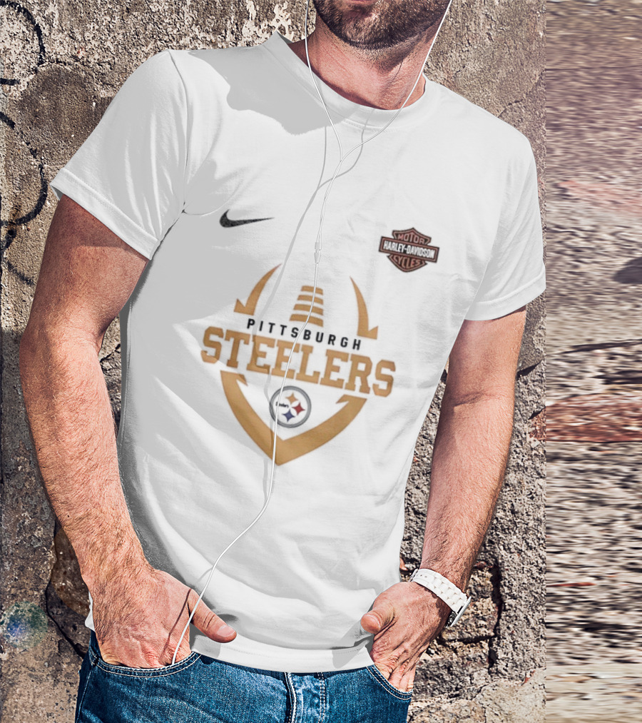 Pittsburgh Steelers Harley Davidson Cycles Live To Ride Snoopy Nike T-Shirt