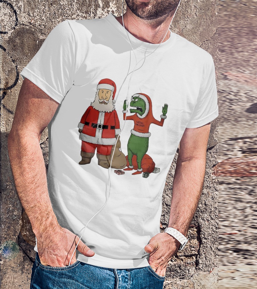 Stupid Santas Grincholio Metal Christmas Parody T-Shirt