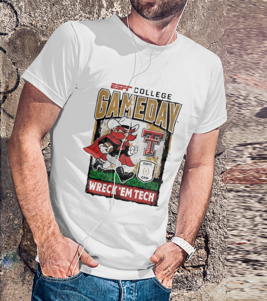 Texas Tech Red Raiders ESPNU College Gameday Wreck 'Em Tech Mascot CFP 2025-2026 T-Shirt