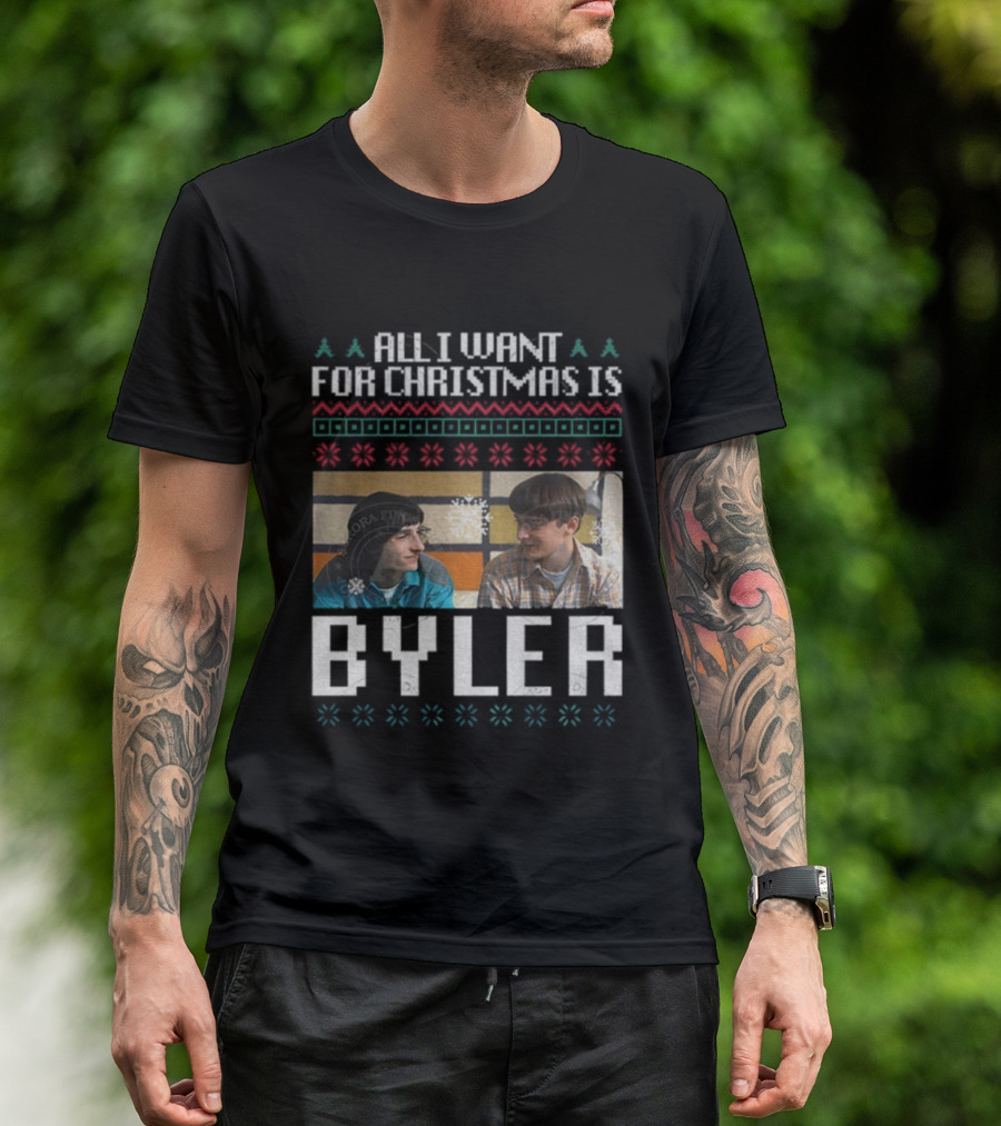 All I Want For Christmas Is Byler Merry Christmas Friends Snowflakes T-Shirt