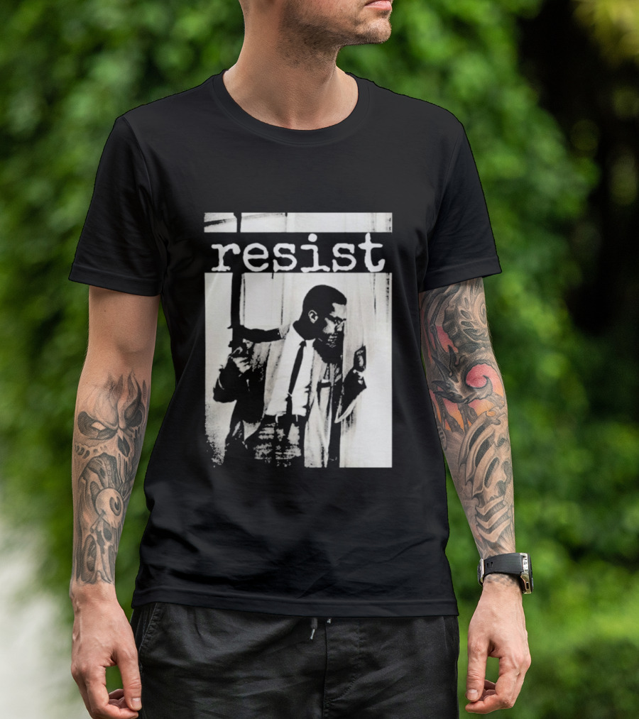Malcolm X Resist Powerful Message Imagery T-Shirt